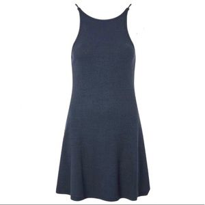 TopShop Scoop Back Ribbed Minidress Navy Blue